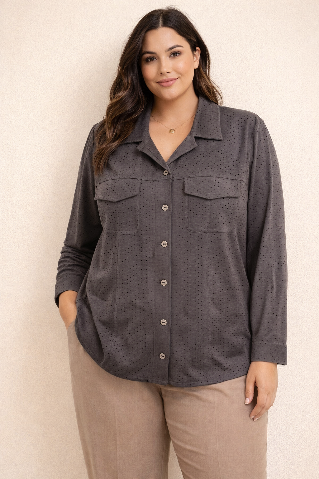 Bluse in Gr. 44/46  Anthrazit -NEU-