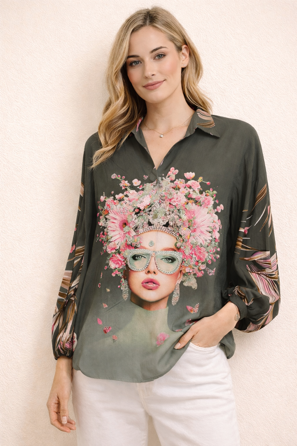 Bluse mit auffälligem Print One Size -NEU-