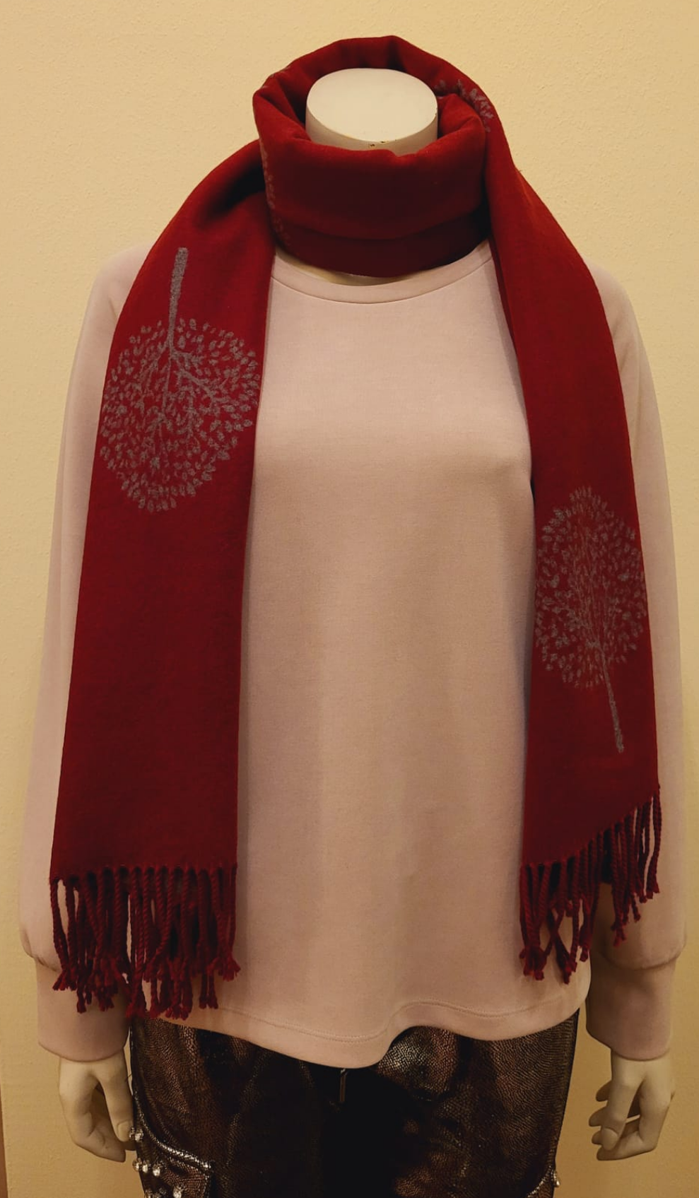 NEU - Schal - rot/grau - Alexandra Schmitz (edle Tücher)