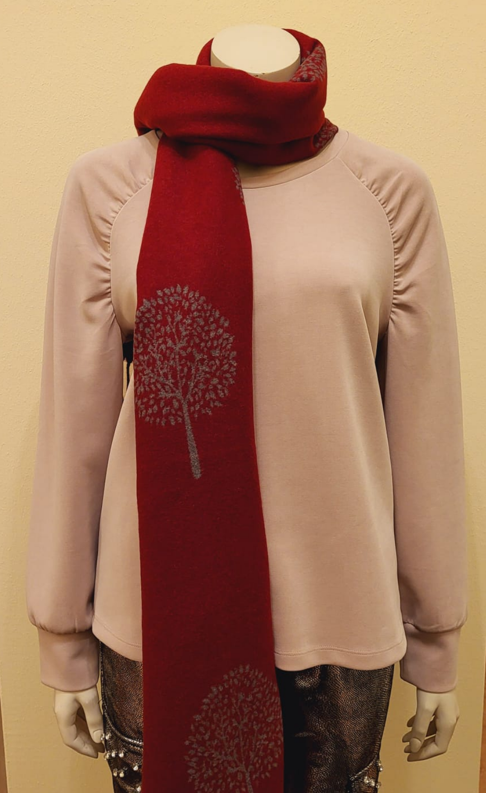 NEU - Schal - rot/grau - Alexandra Schmitz (edle Tücher)