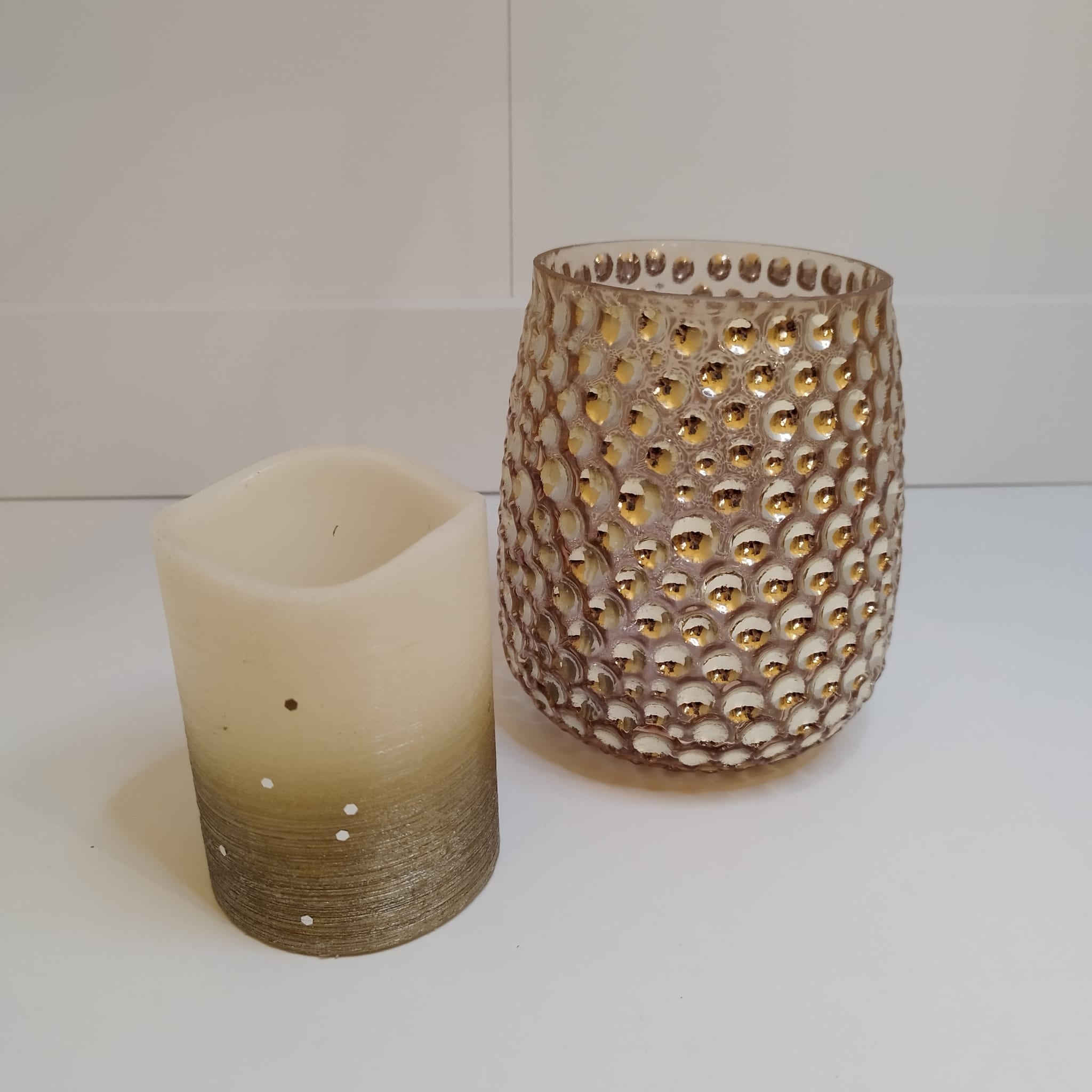 Windlich mit Kerze (Glas)