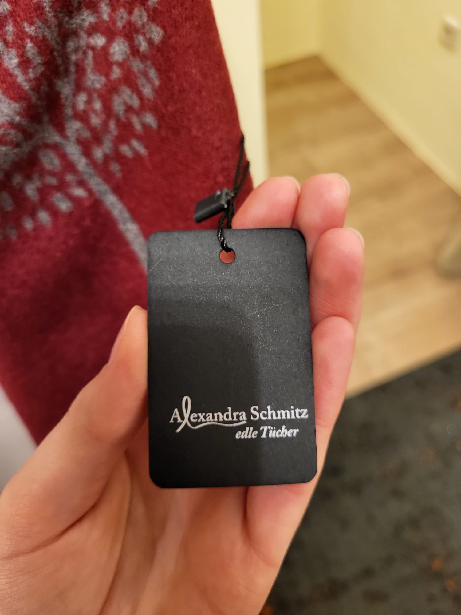 NEU - Schal - rot/grau - Alexandra Schmitz (edle Tücher)