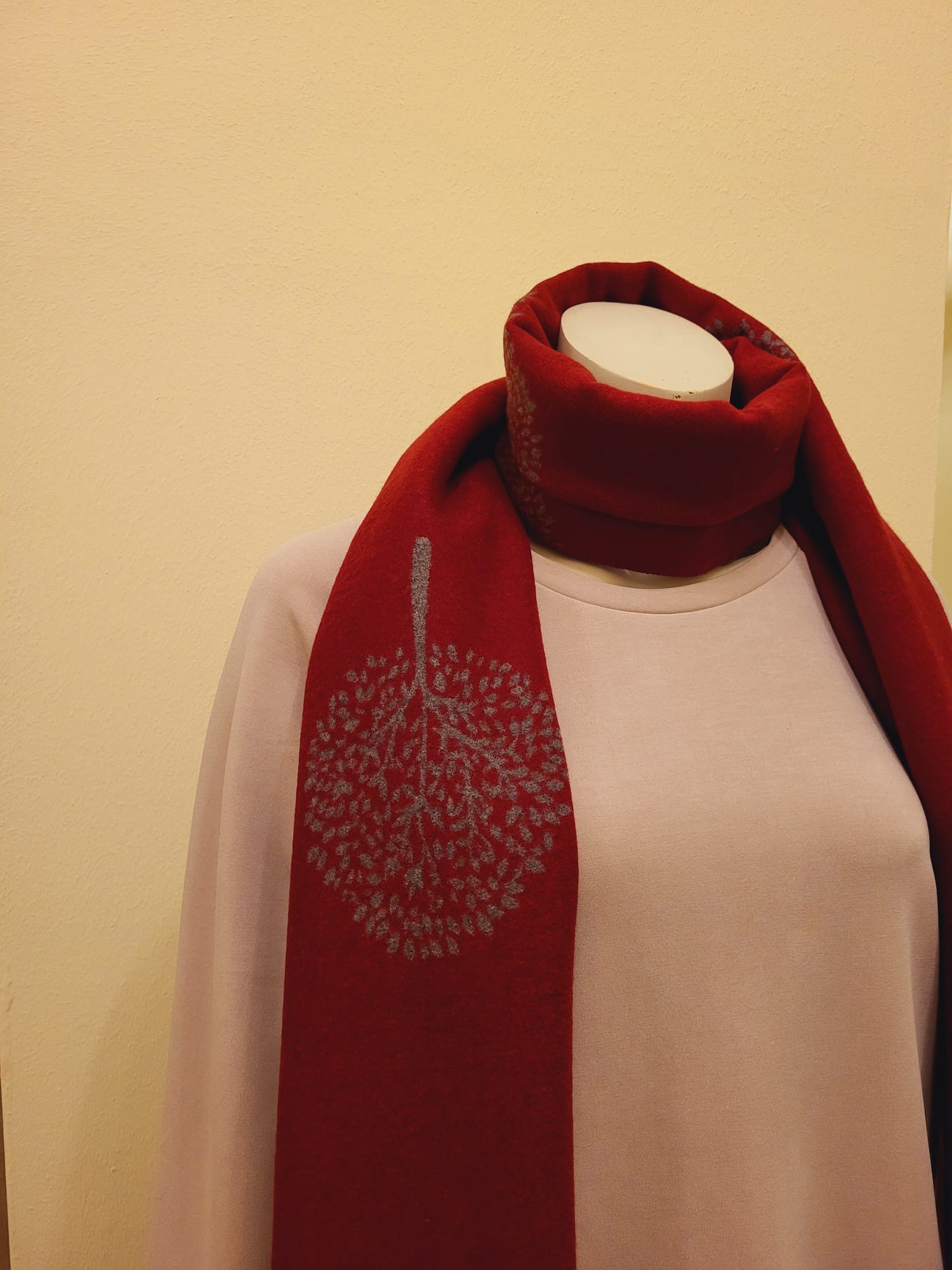 NEU - Schal - rot/grau - Alexandra Schmitz (edle Tücher)