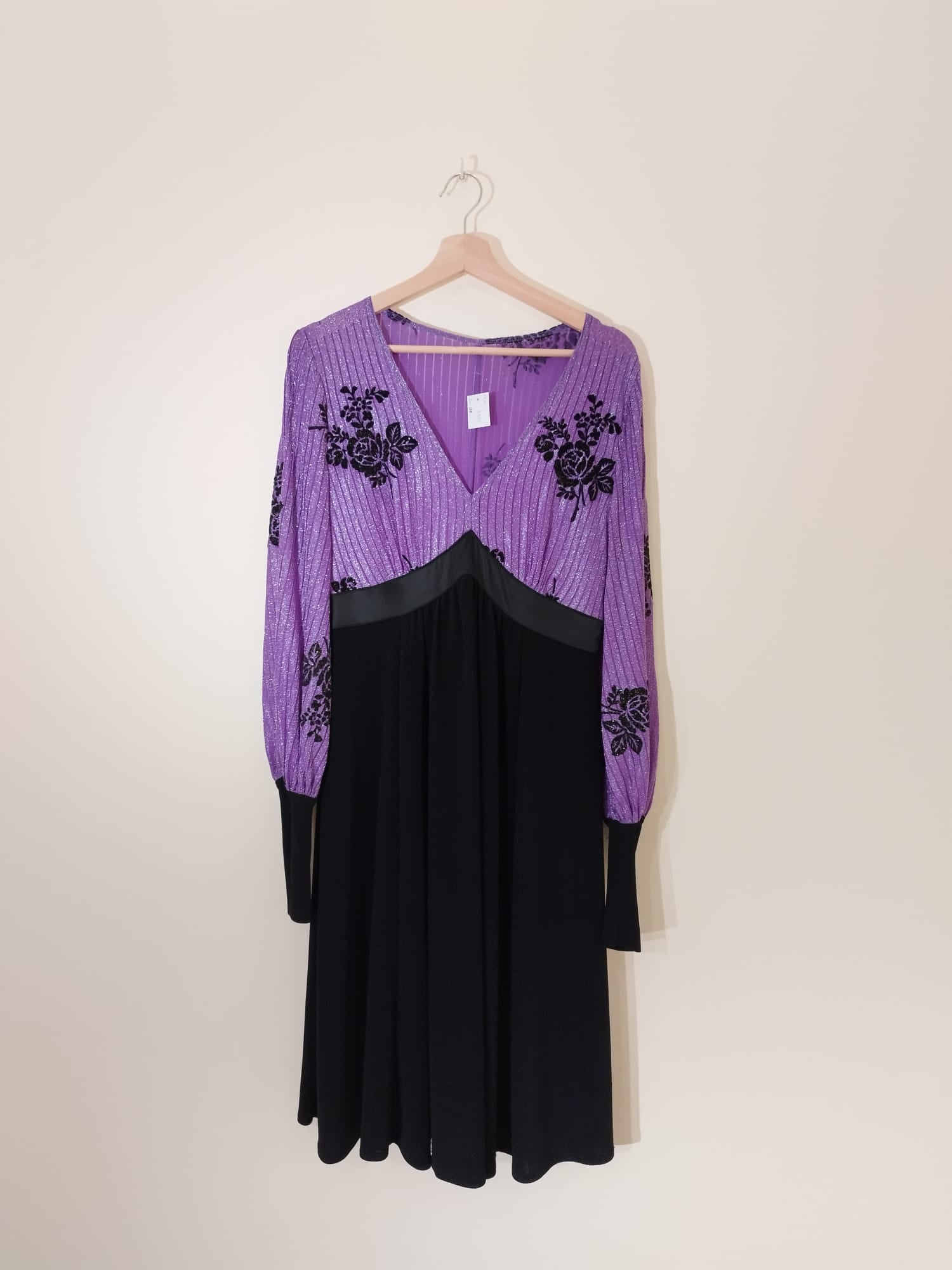Vintage Kleid lila/schwarz