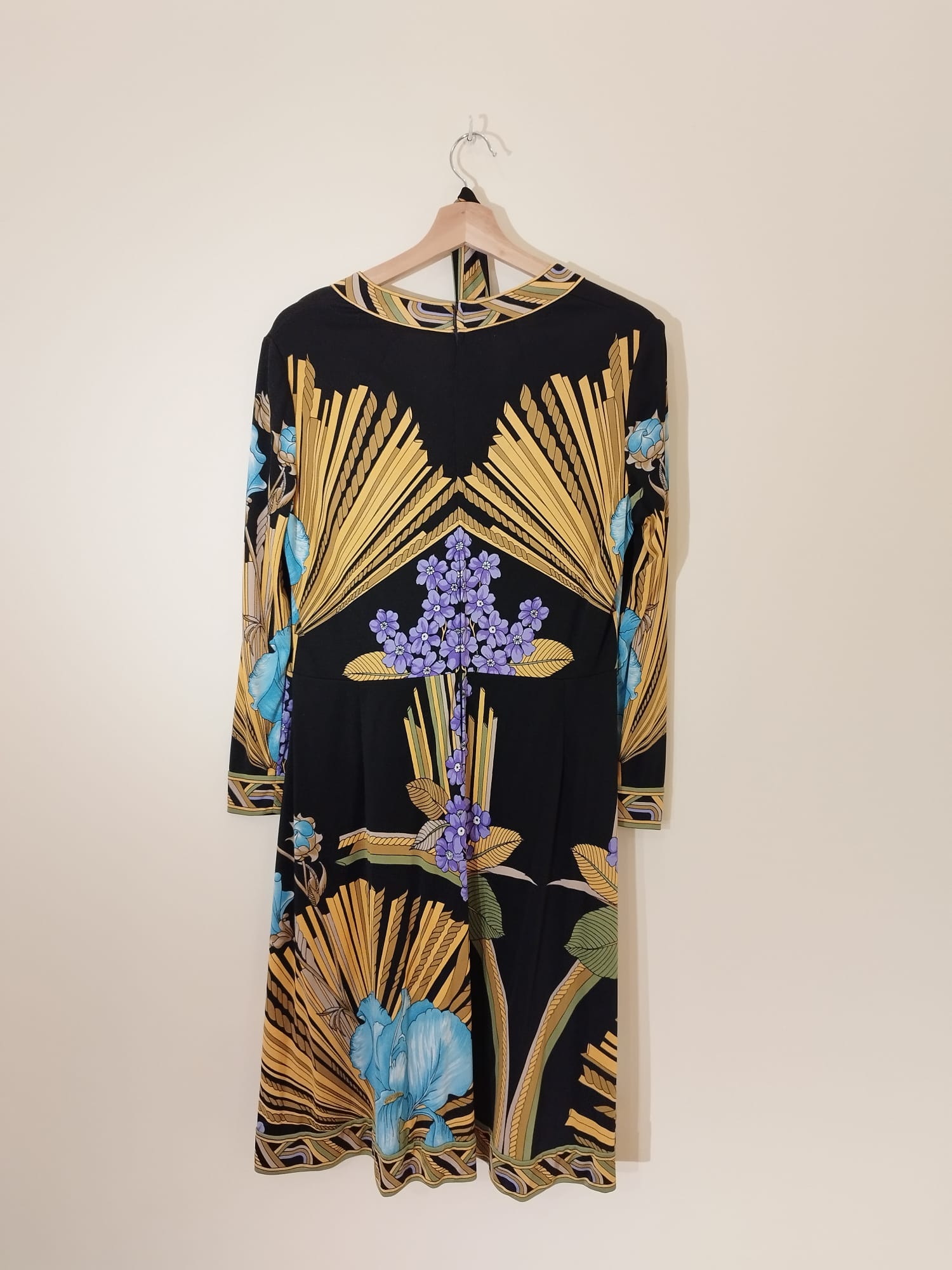 Vintage Kleid schwarz/gold mit Muster