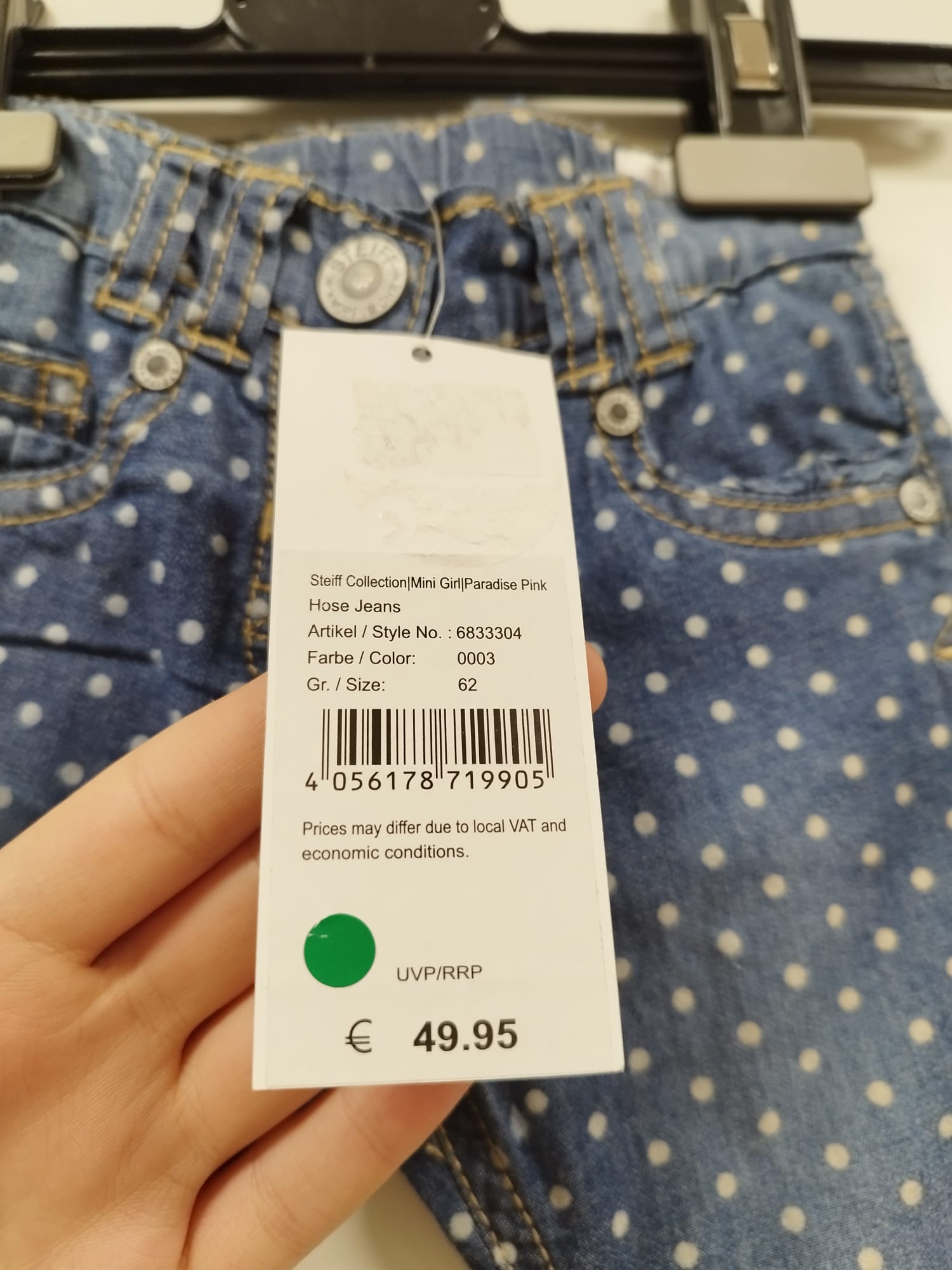 NEU - STEIFF Original - Knopf im Ohr Babyjeans Mädchen