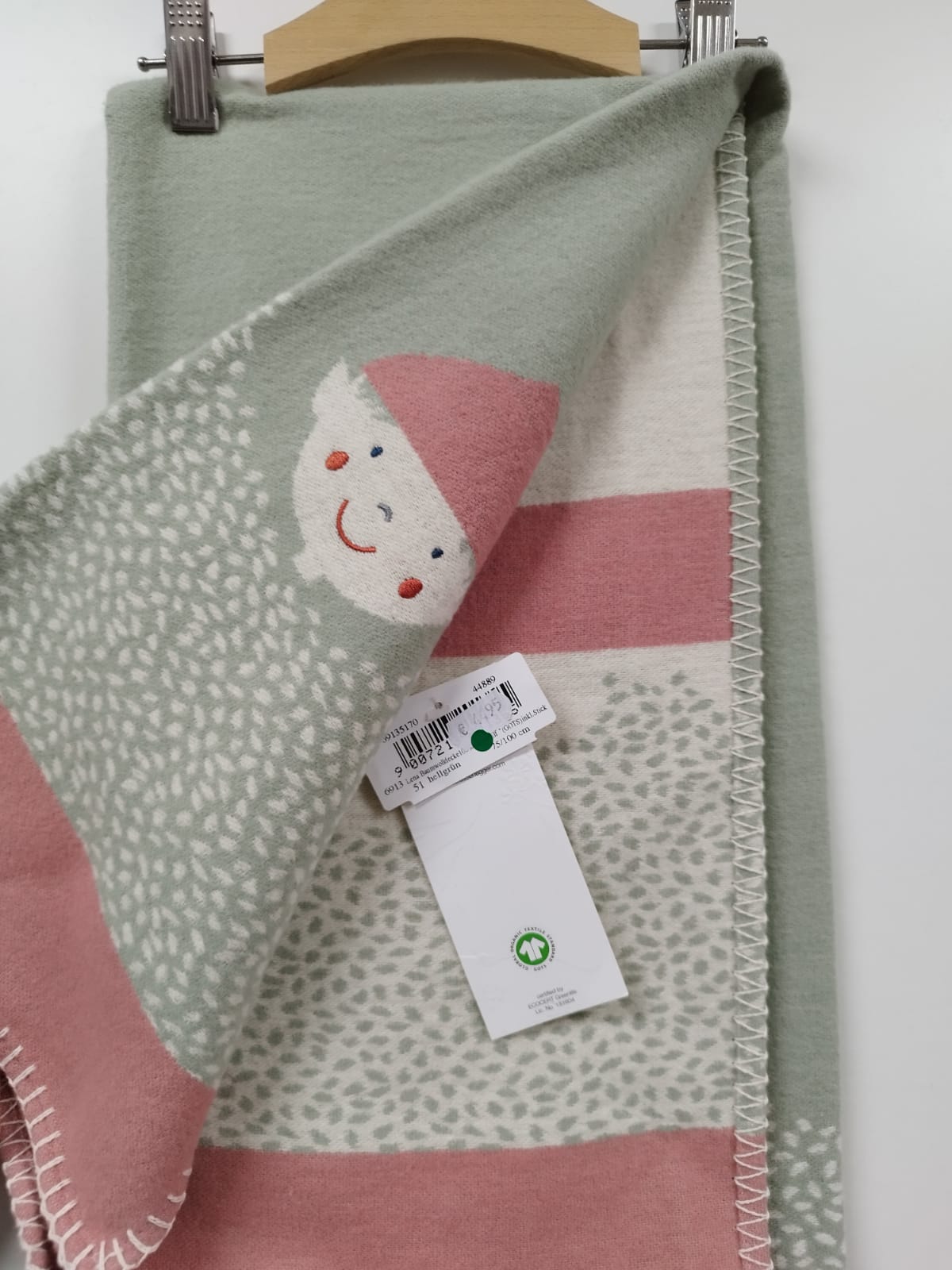 NEU - David Fussenegger Kinderdecke - Lena Baumwolldecke in hellgrün