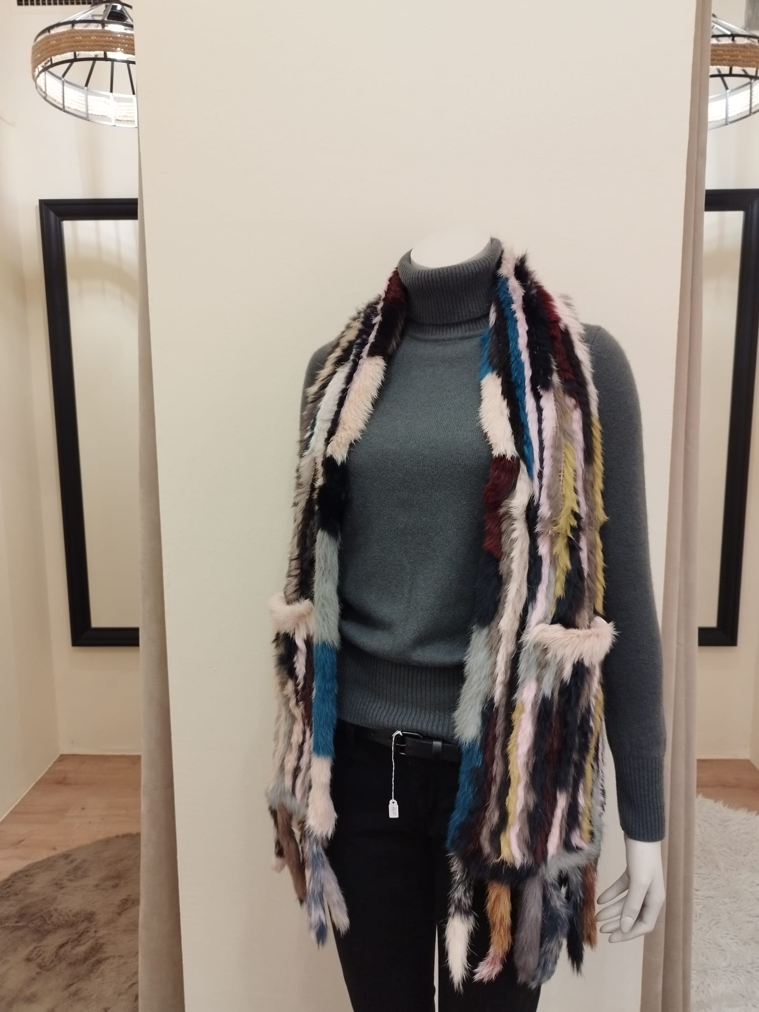 NEU - Echtpelz Schal mehrfarbig