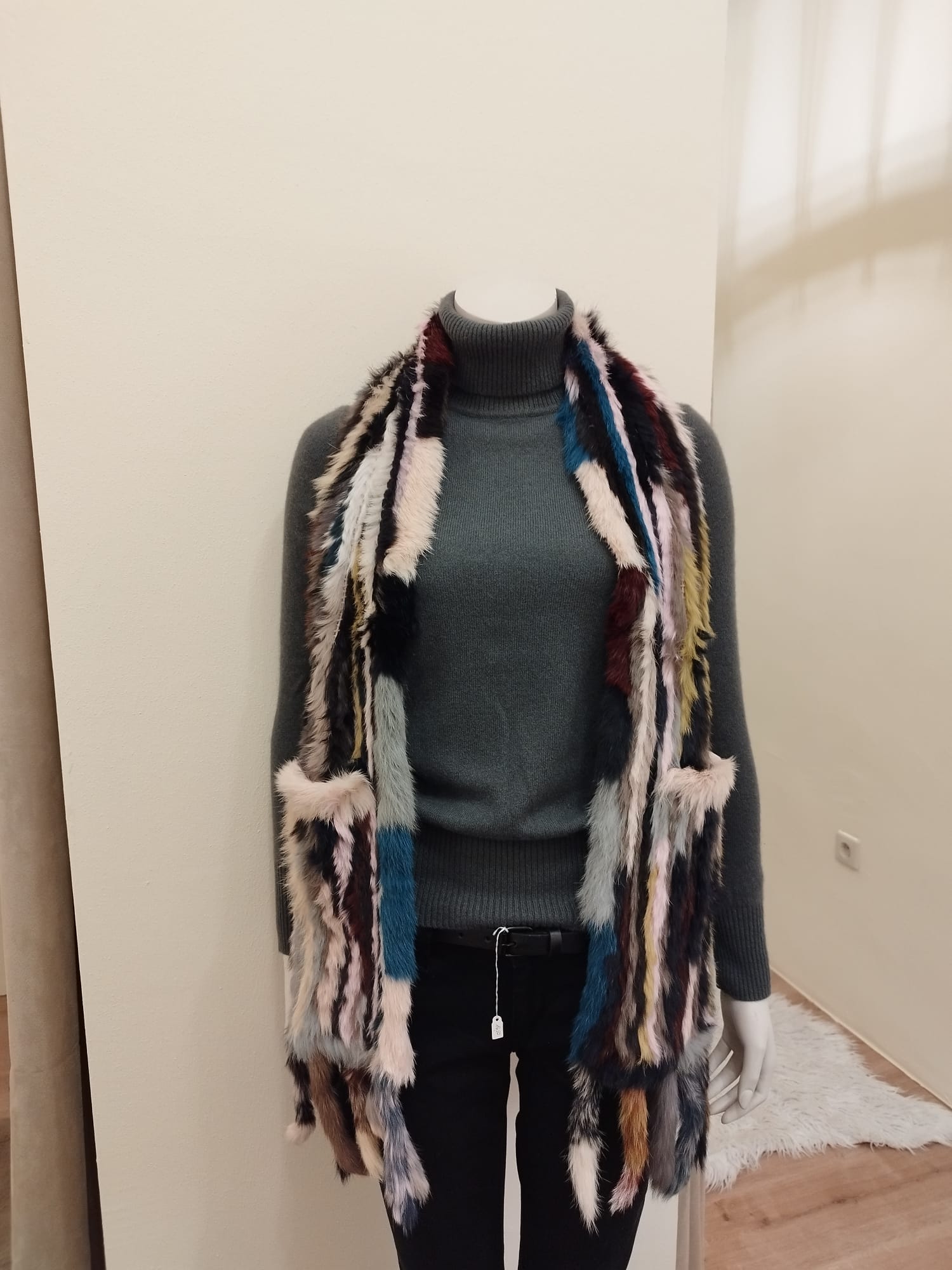 NEU - Echtpelz Schal mehrfarbig