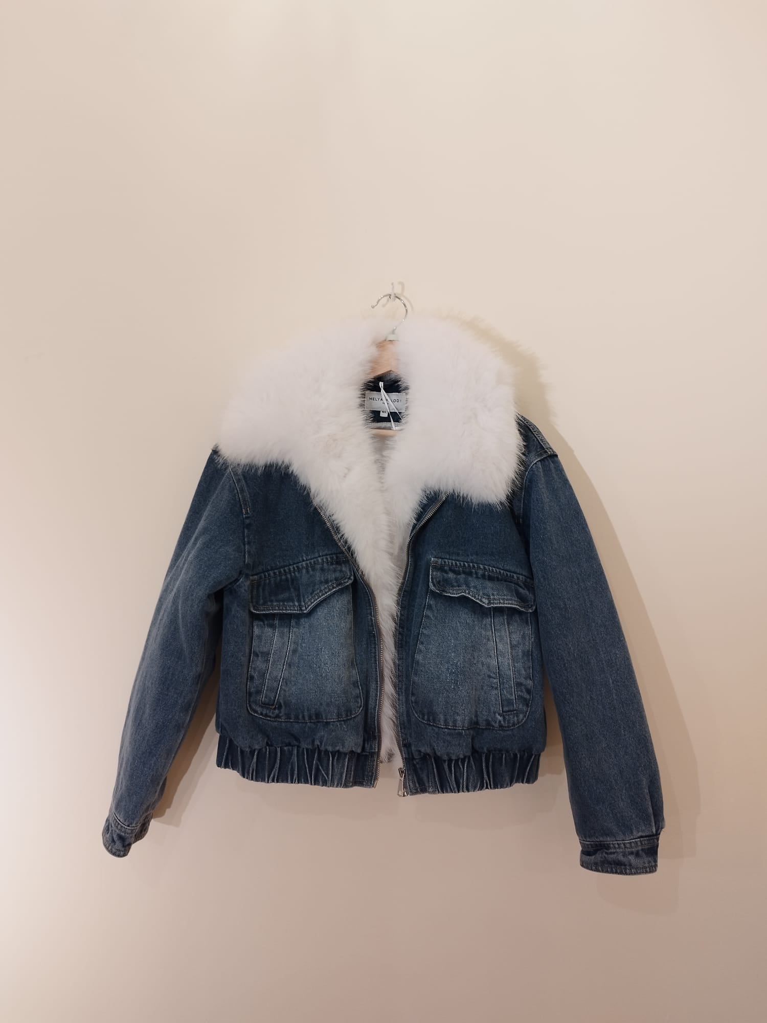 NEU - Melya Melody Paris - Jeansjacke mit abnehmbarem Pelz