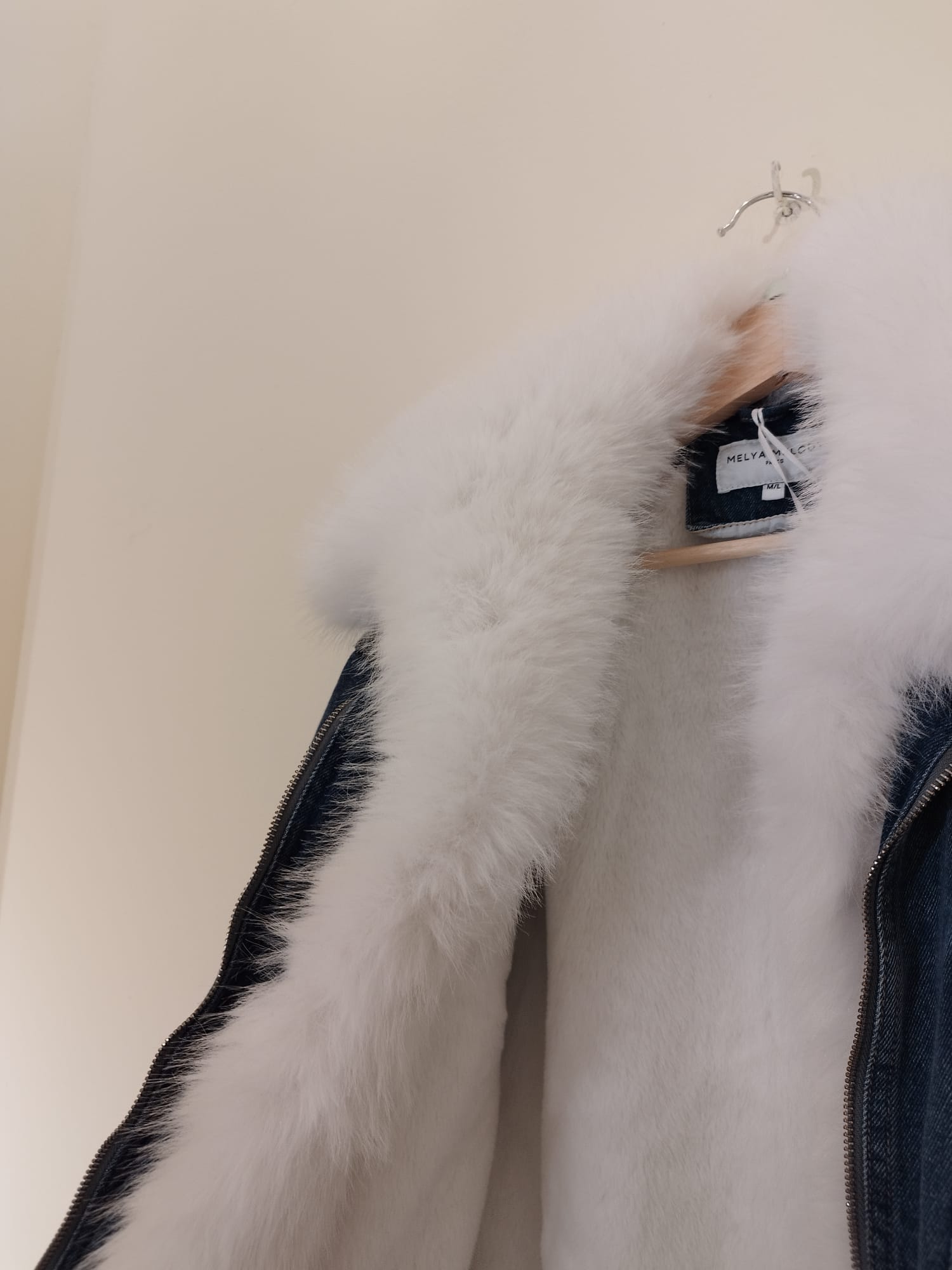 NEU - Melya Melody Paris - Jeansjacke mit abnehmbarem Pelz