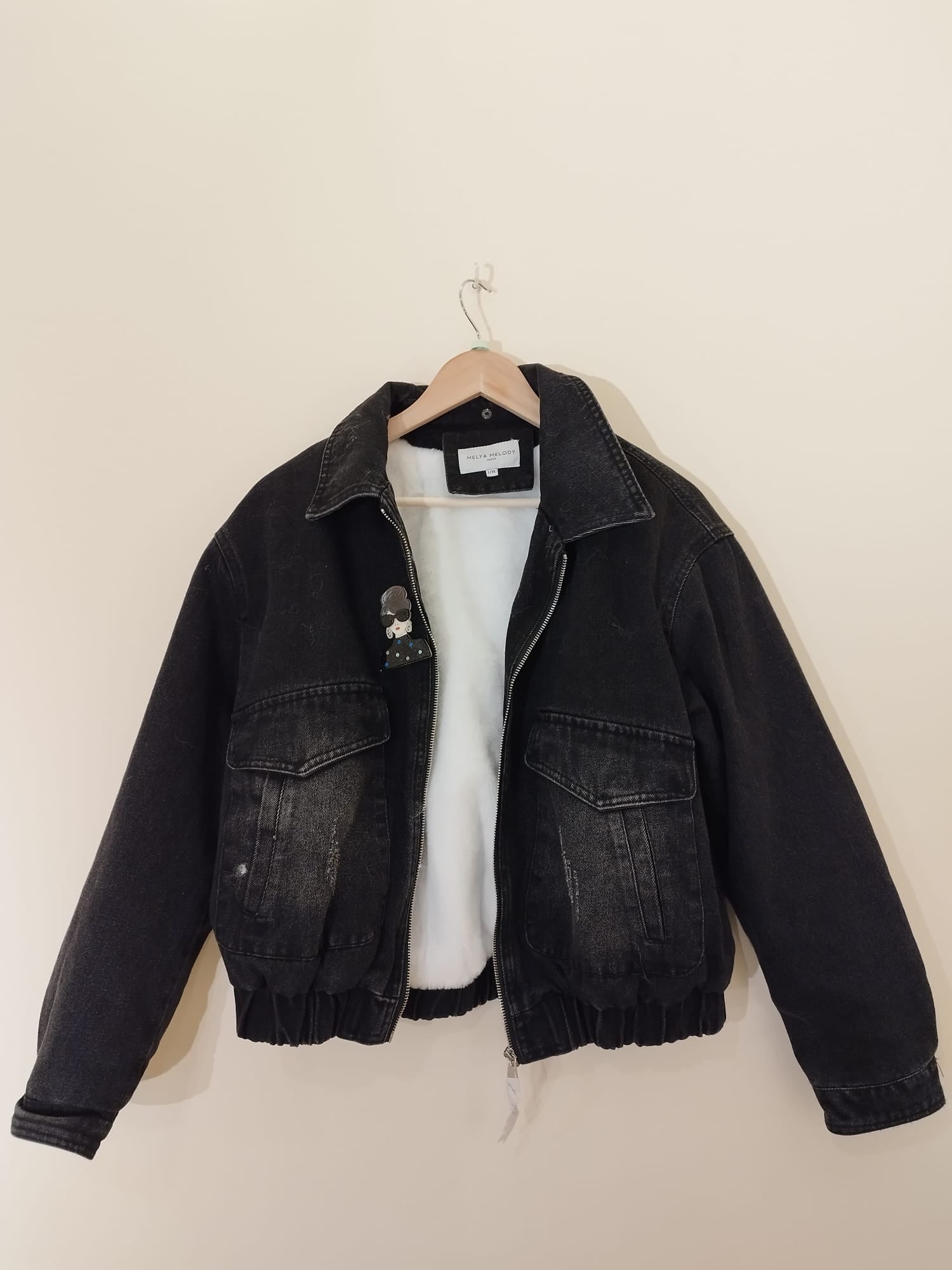 NEU - Melya Melody Paris - Jeansjacke mit abnehmbarem Pelz