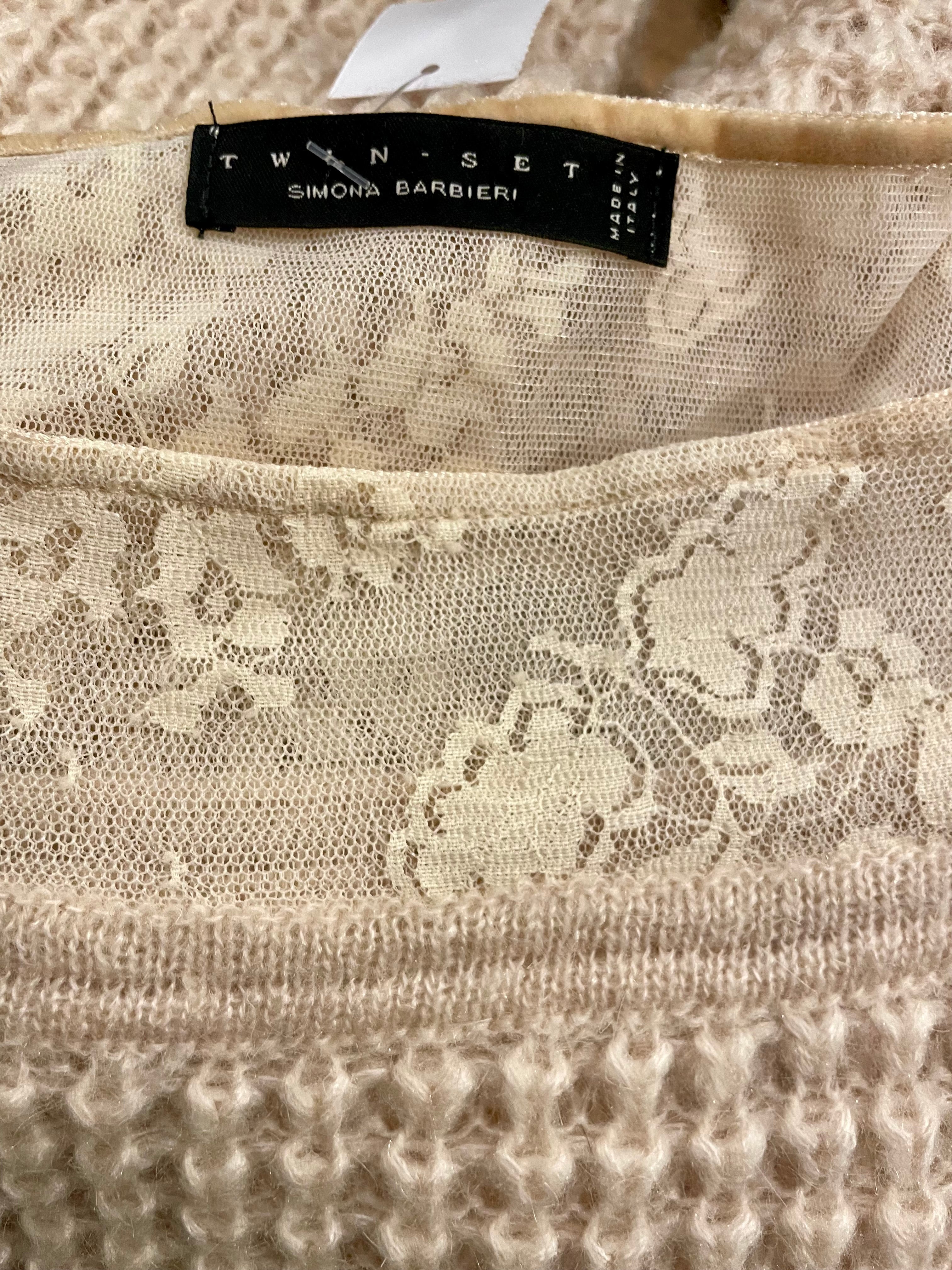 Twin Set Pullover mit Spitze in Gr. 36