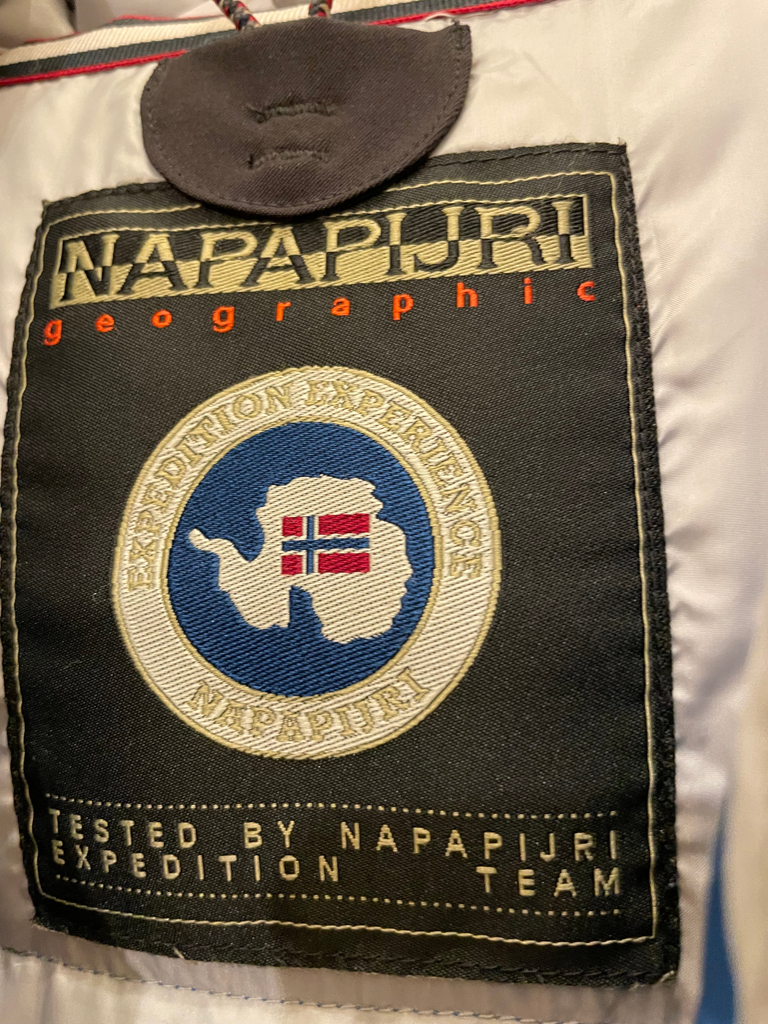 Napapijri Daunenjacke in Gr. 152/164 blau/silber