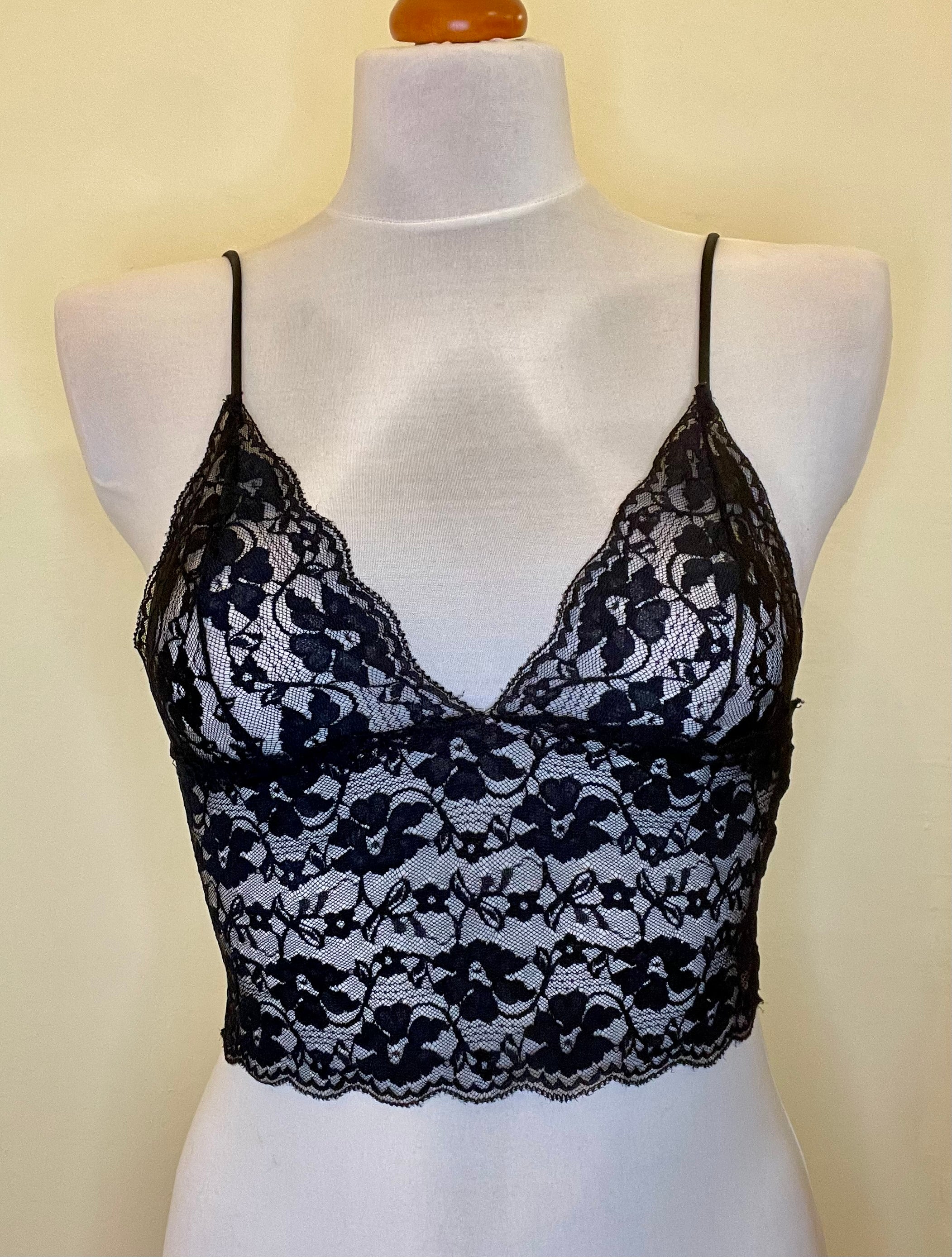 Spitzen Top in schwarz Gr. 34/36