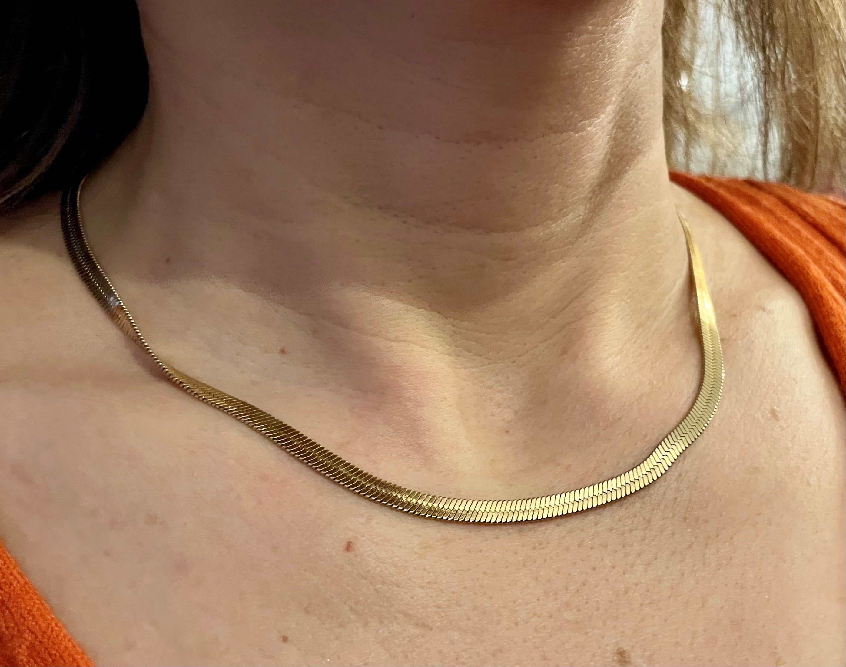 Schlichte Halskette Farbe Gold -NEU- Snake Choker
