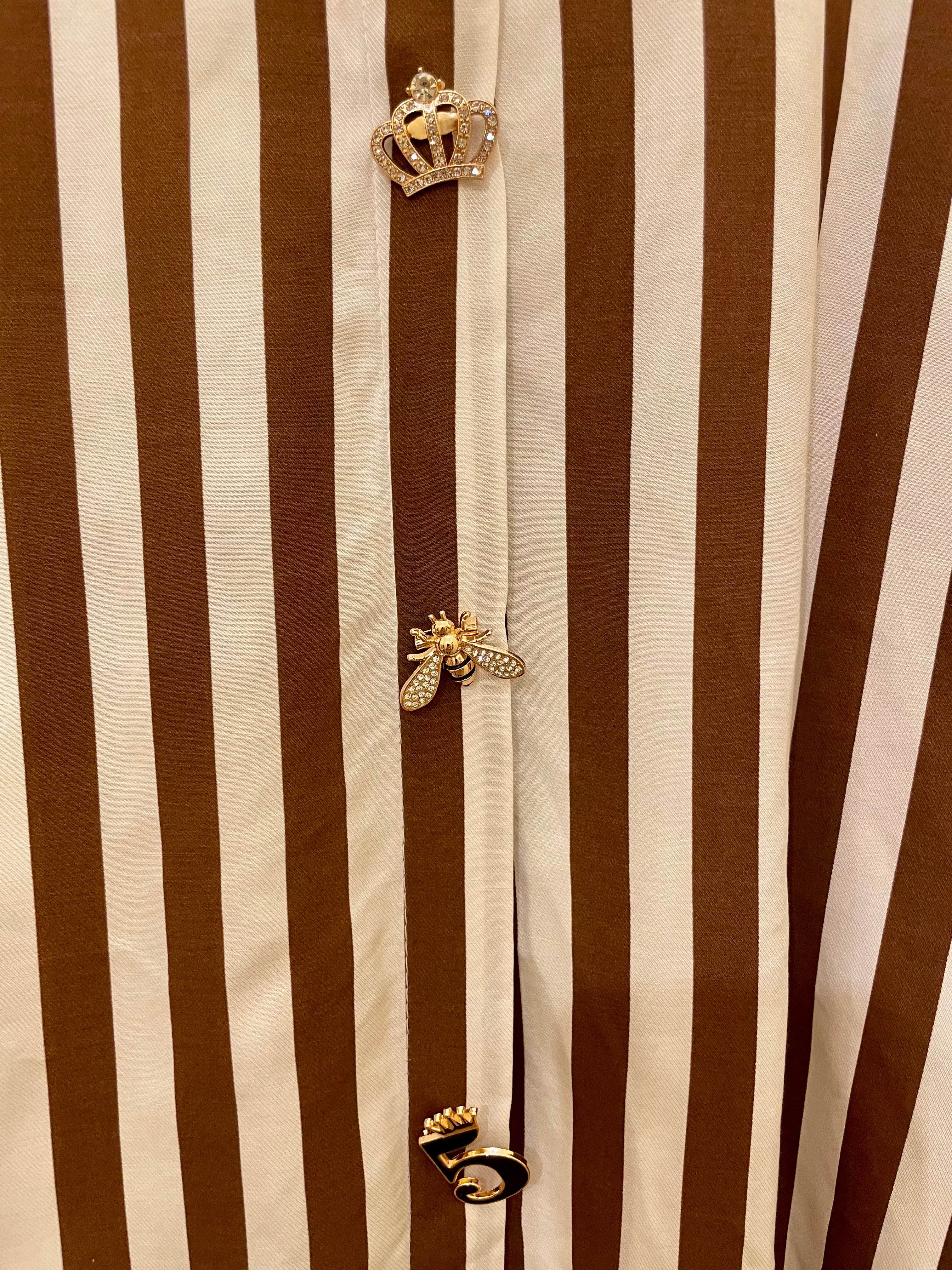 Zeta Otto Bluse Creme/Braun gestreift Gr. 40-46 NEU