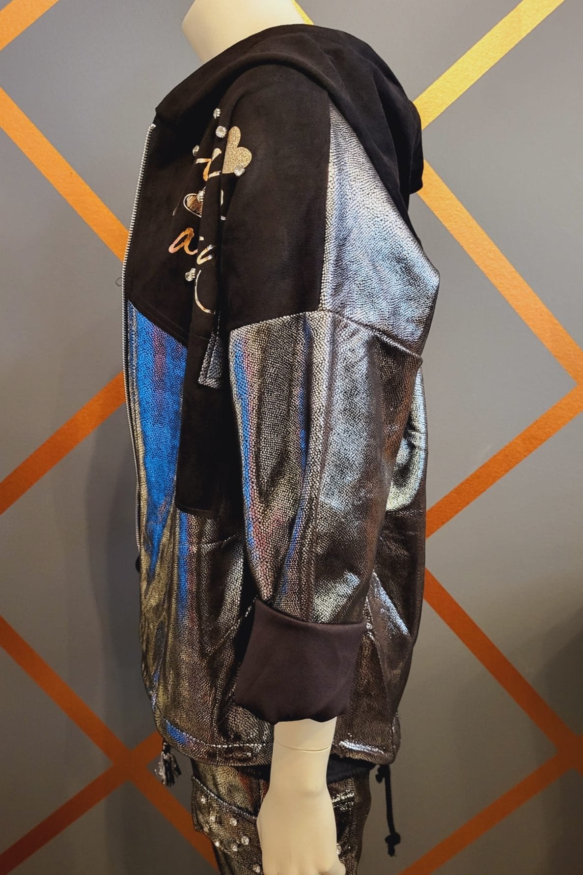 NEU - Metallic look Jacke, made in Italy